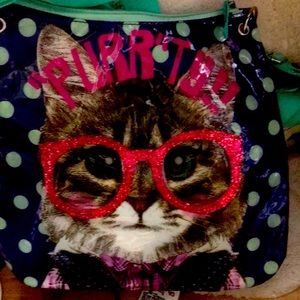 Kids bag with cat face on